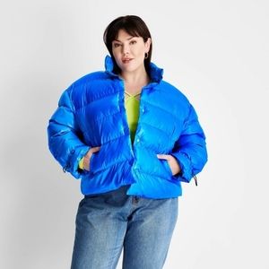 Future Collective Women's Glossy Puffer Jacket size 4x Soft Girl Classy